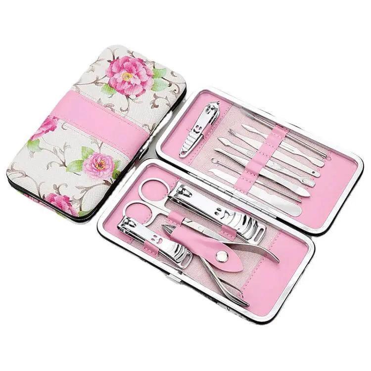 Floral Print Stainless Steel Manicure set