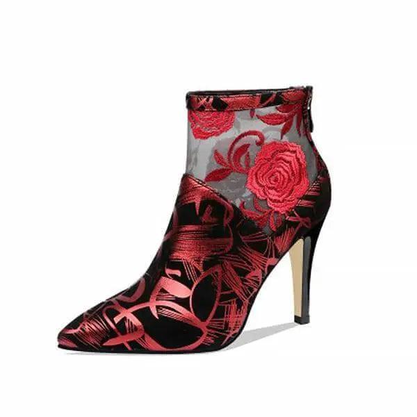 Floral Wedding High Heels Boots - Mishastyle