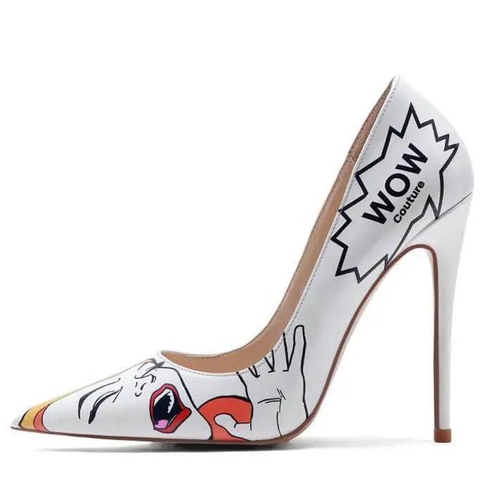 Funny Pattern High Heels Pumps - Mishastyle
