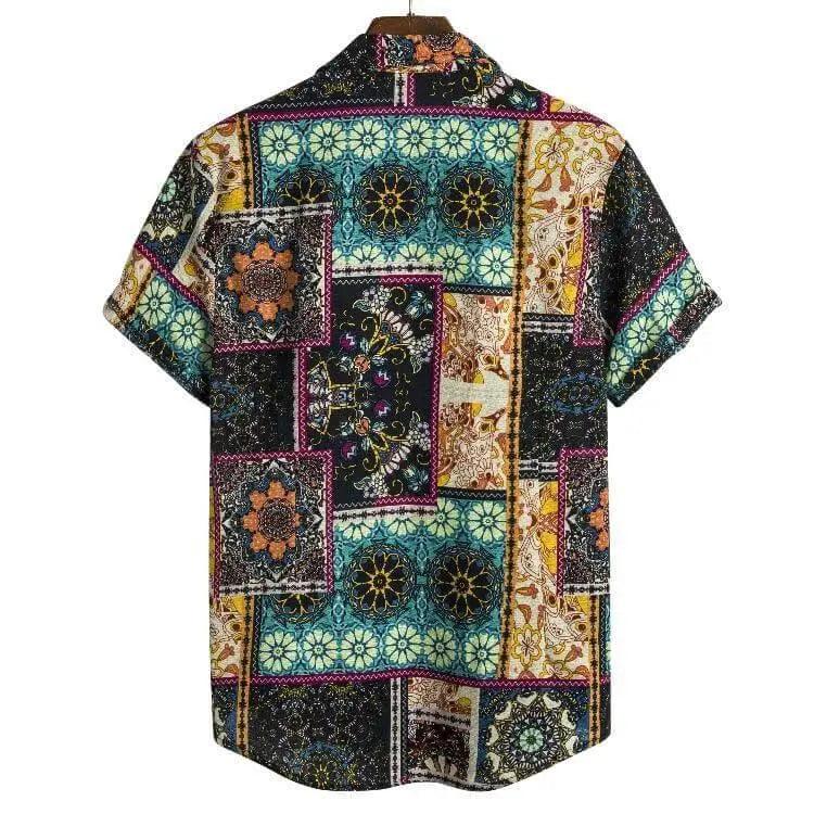 Green Floral Background Men Casual Shirt - Mishastyle