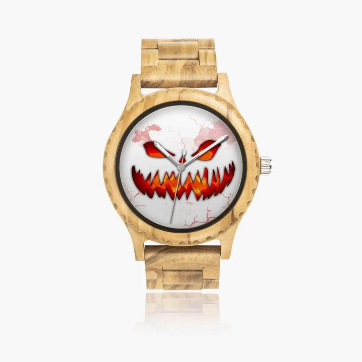 Halloween Horror Face Natural Wooden Watch - Mishastyle
