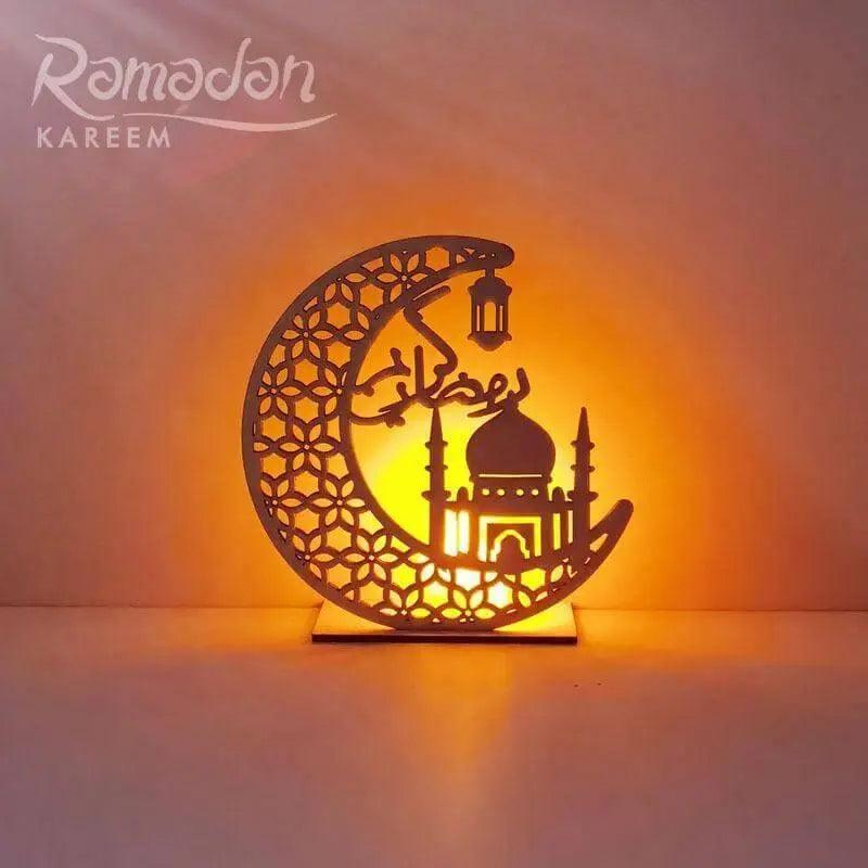 Happy Ramadan And Eid Wooden Decoration - Mishastyle