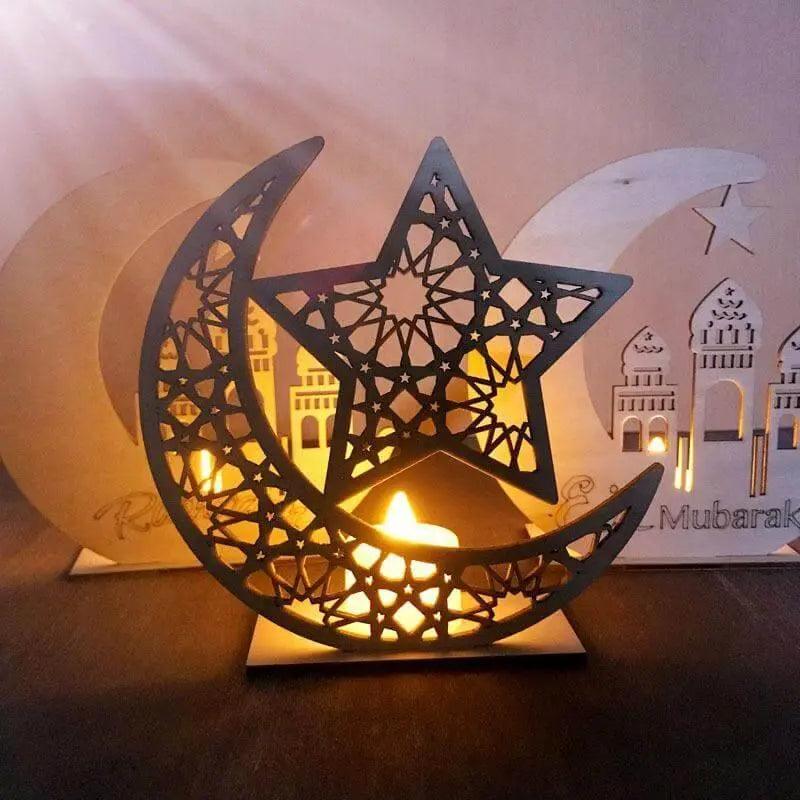 Happy Ramadan And Eid Wooden Decoration - Mishastyle