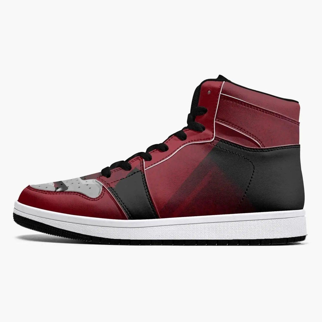 Hassan Bar Bar High-Top Women Leather Sneakers ın Red - Mishastyle