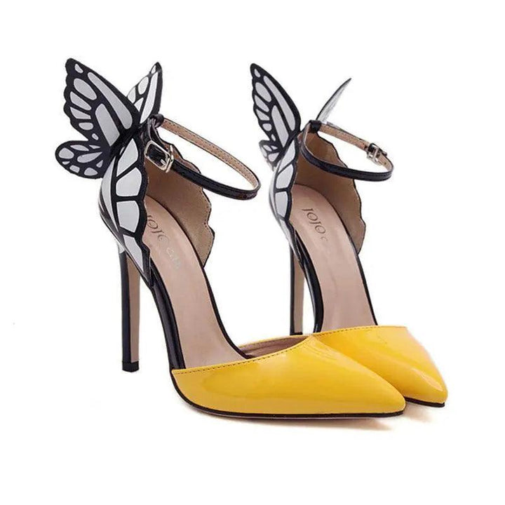 High Heel Butterfly Wings Bridal Shoes - Mishastyle