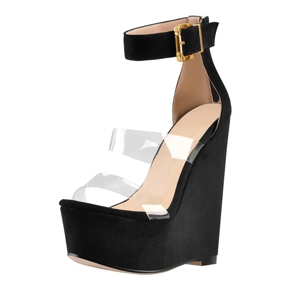 High Heels Ankle Buckle Strap Sandals - Mishastyle
