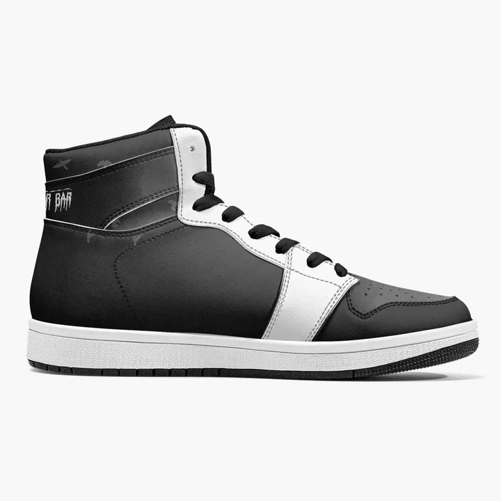 High-Top Leather Hassan Bar Bar Lady Sneakers - White & Black - Mishastyle
