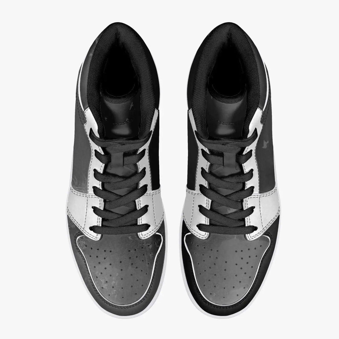 High-Top Leather Hassan Bar Bar Lady Sneakers - White & Black - Mishastyle