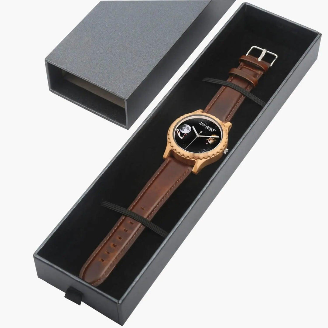 Italian Olive Lumber Wooden Watch - Leather Strap - Mishastyle