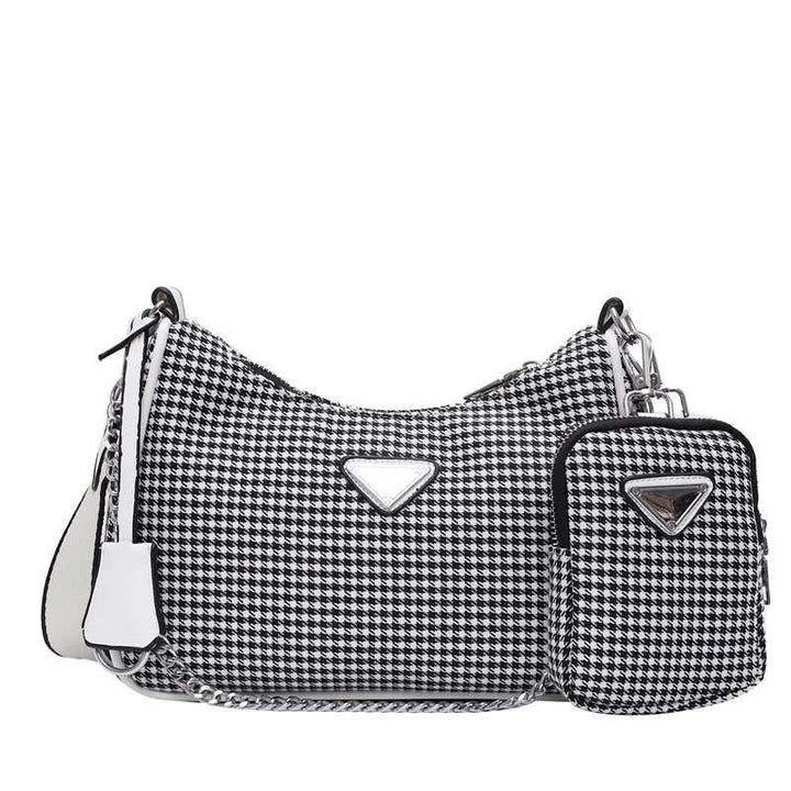 Luxury Houndstooth Shoulder Bag Set - Mishastyle