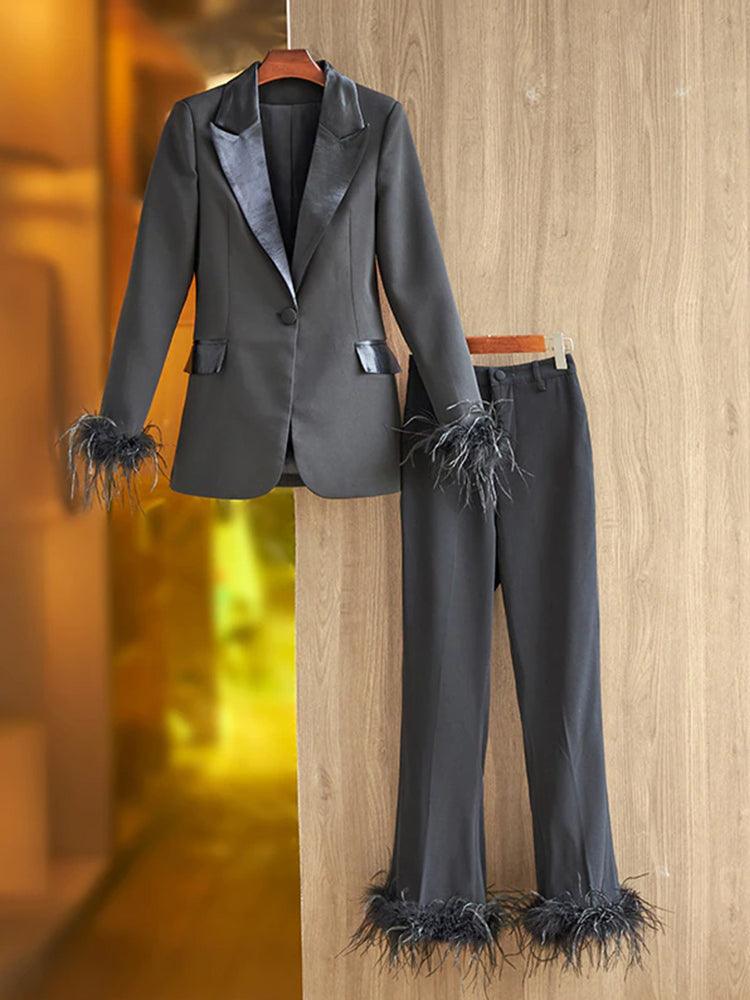 Luxury Quality England Ostrich Women Suit - Mishastyle