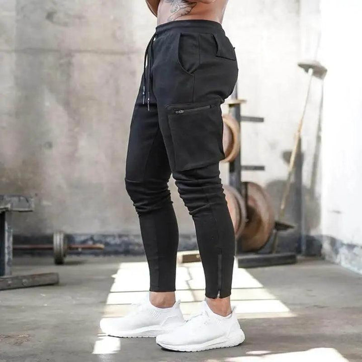 Men's Cotton Multi-pocket Sports Pants - Black - Mishastyle
