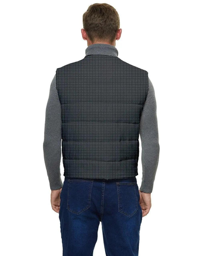 Men's Short Button Up Puffer Vest - Mishastyle