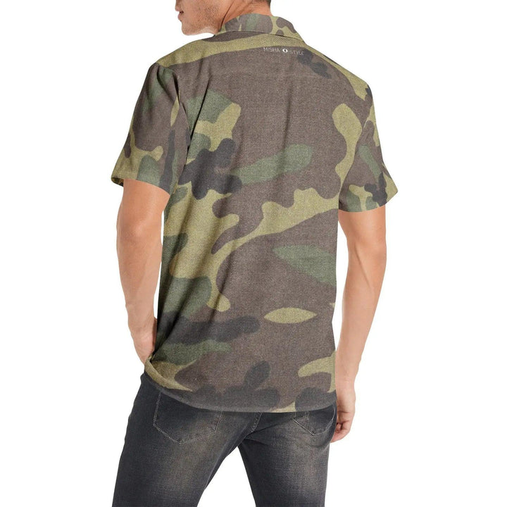 Men's Short Sleeve Shirts - Army - Mishastyle