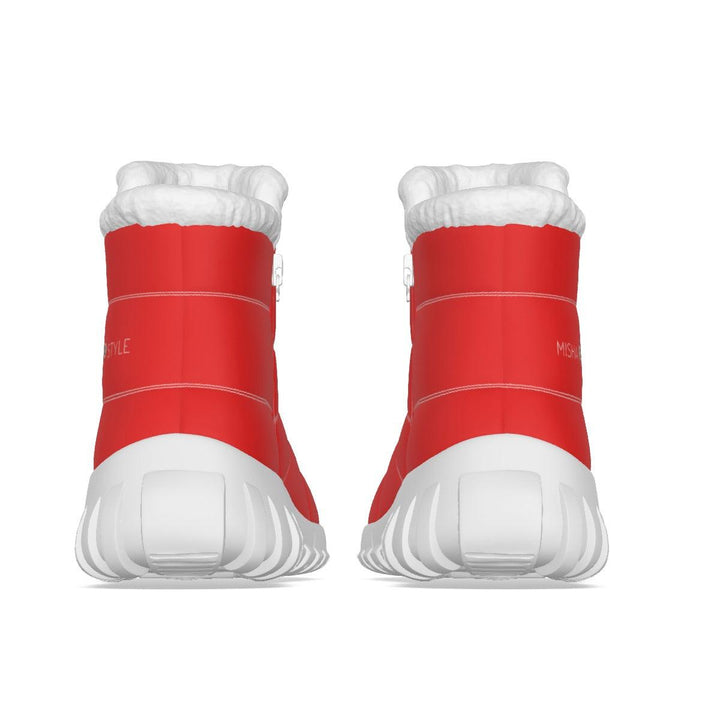 Men's Zip-up Snow Boots - Red - Mishastyle