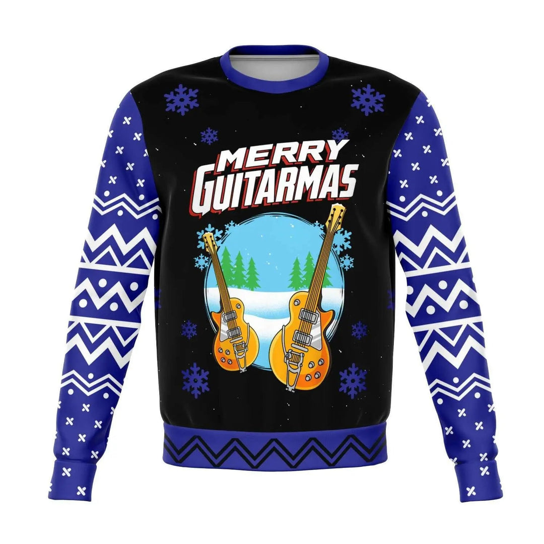 Merry Guitarmas Athletic Men Sweater - Mishastyle