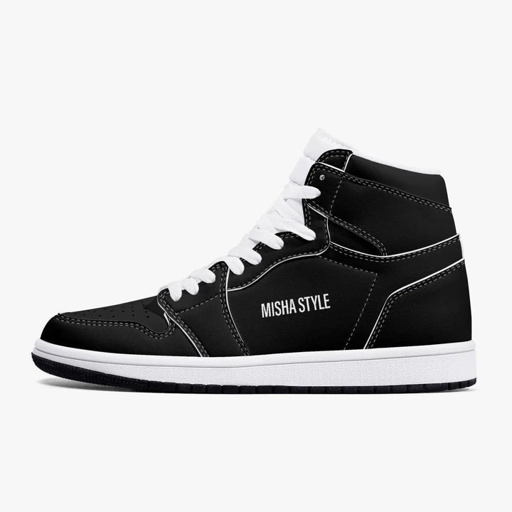 Misha Black High-Top Leather Sneakers - Mishastyle