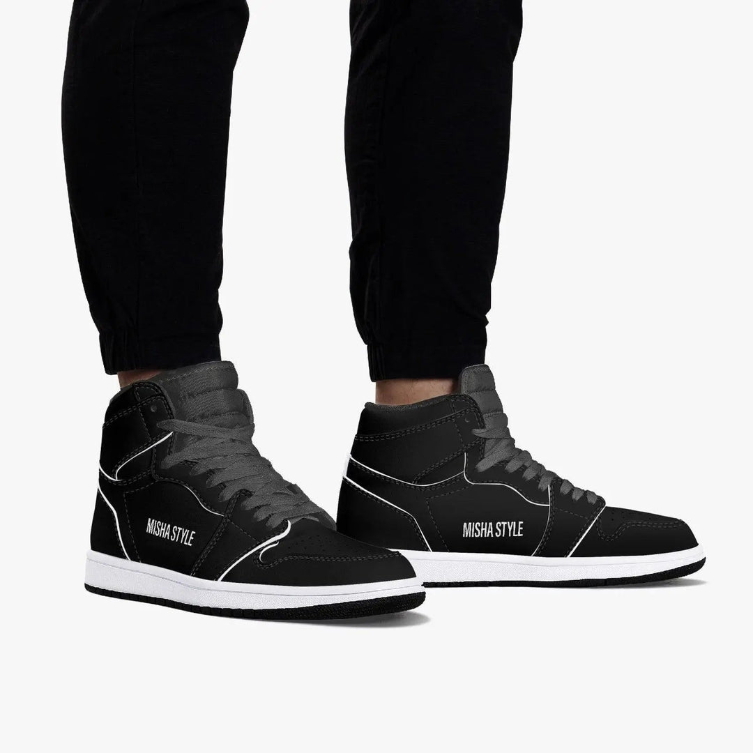 Misha Black High-Top Leather Sneakers - Mishastyle