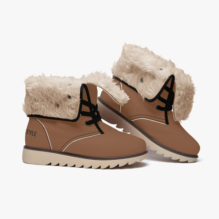 MISHA Cotton-pad Fur Lining Boots - Brown - Mishastyle