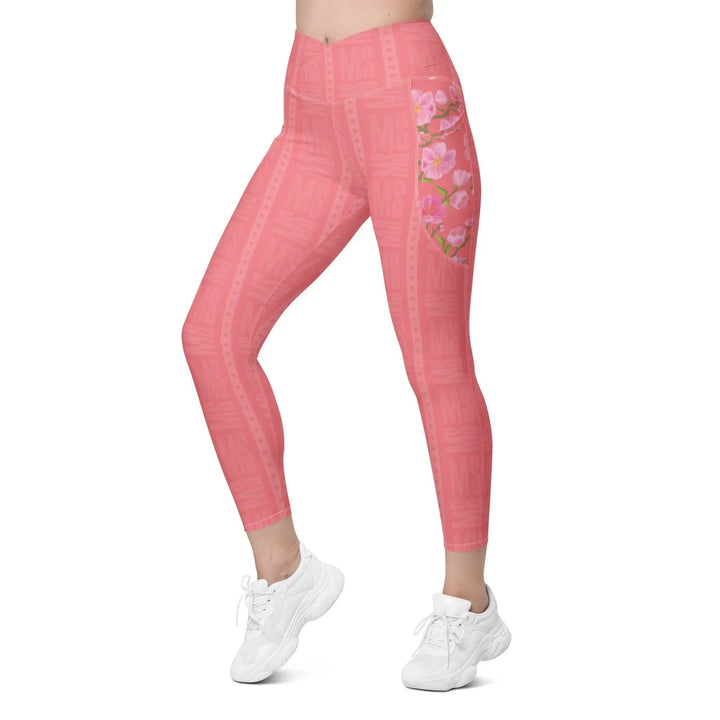 Misha Crossover leggings with pockets - Coral - Mishastyle