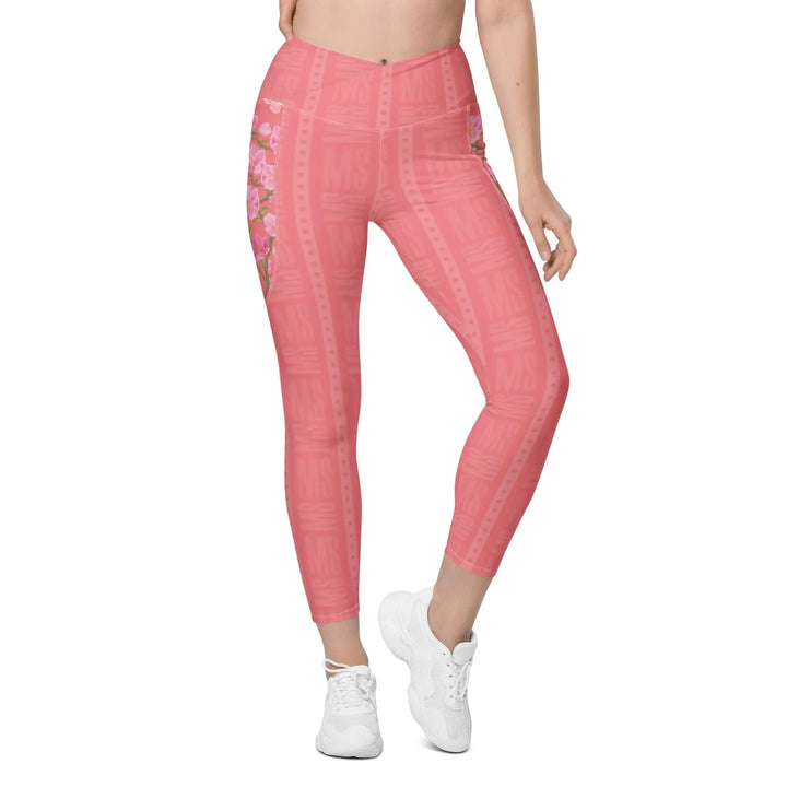 Misha Crossover leggings with pockets - Coral - Mishastyle