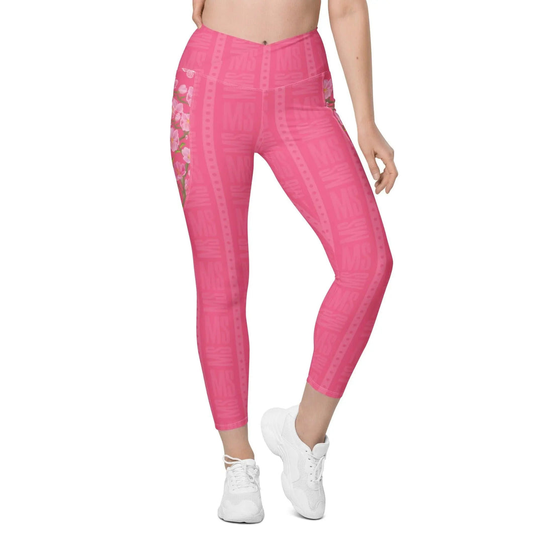 Misha Crossover leggings with pockets - Pink - Mishastyle