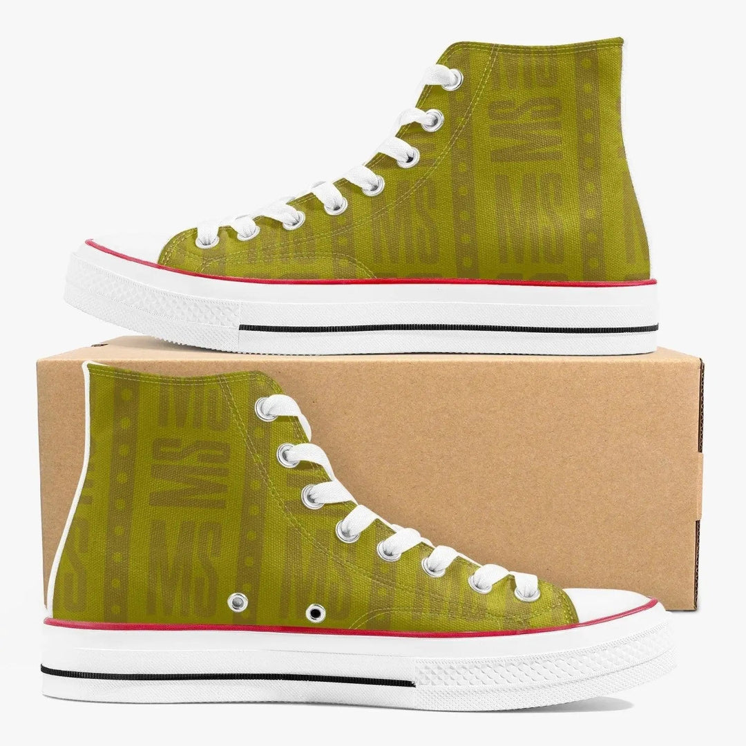 Misha High-Top Lady Canvas Shoes - Yellow - Mishastyle