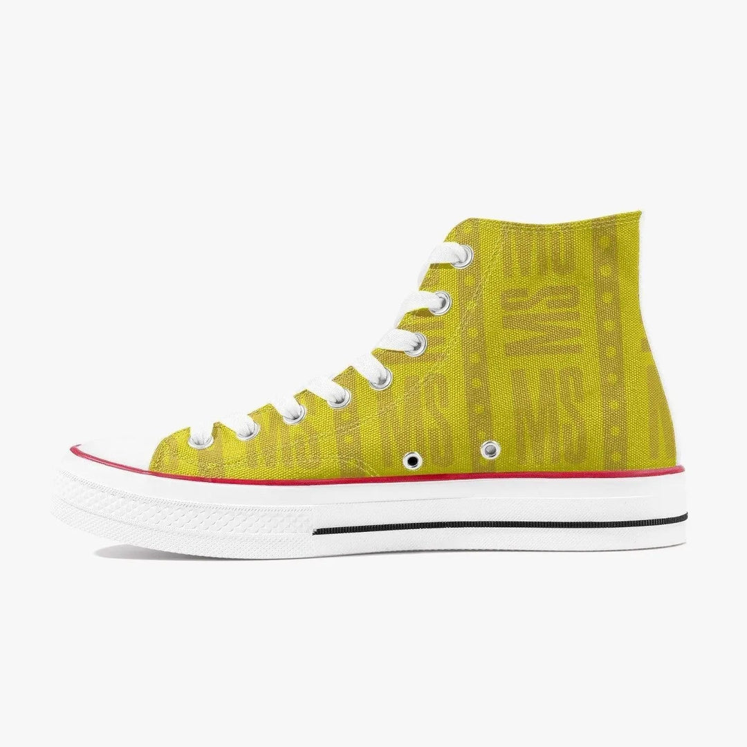 Misha High-Top Lady Canvas Shoes - Yellow - Mishastyle