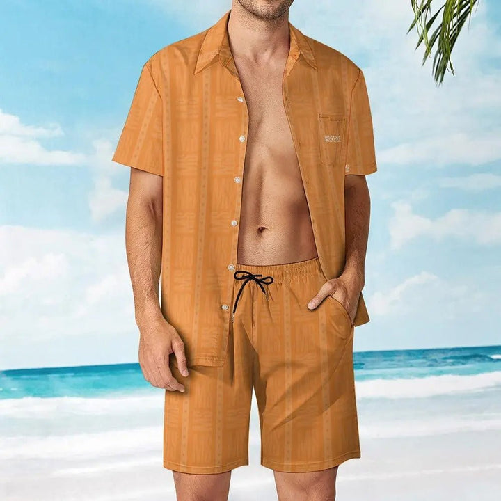 Misha Luxury Men Leisure Beach Suit - Orange - Mishastyle