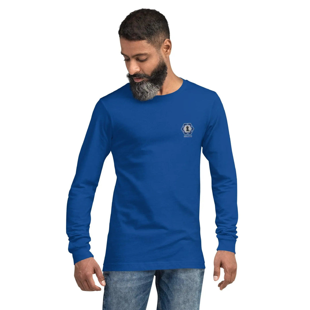 MISHA Men Long Sleeve Sweater - Blue - Mishastyle