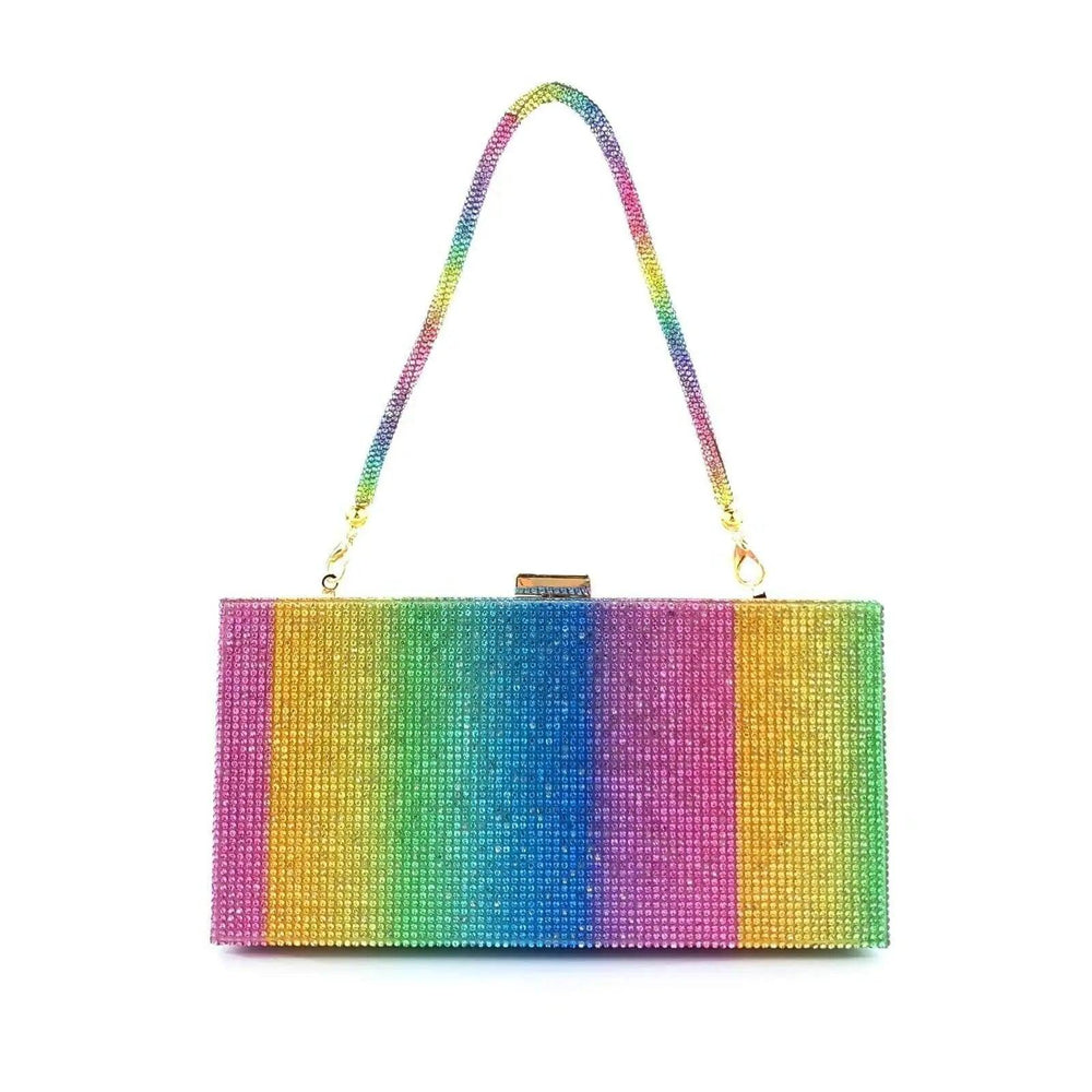 MISHASTYLE Regenbogen-Diamant-Handtasche 