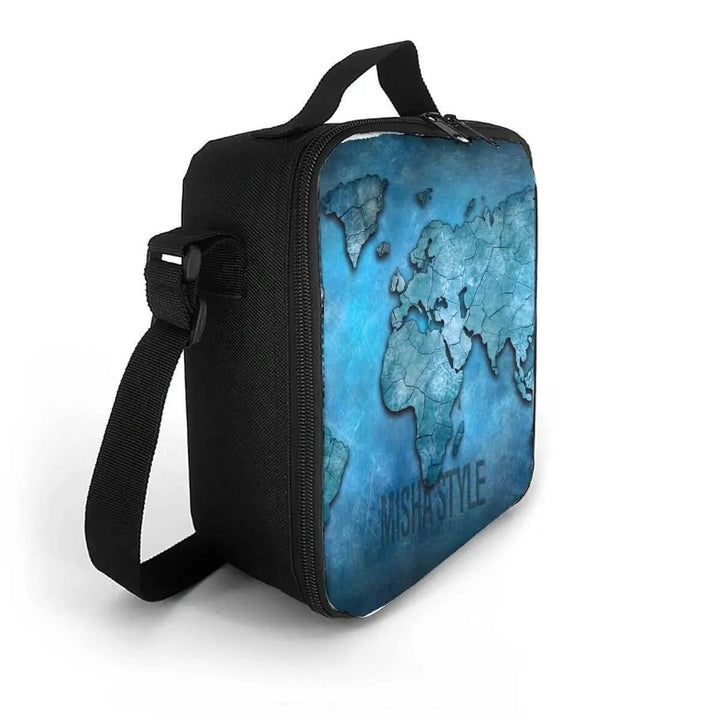 Mishastyle Waterproof Insulated Lunch Bag in World Map - Mishastyle