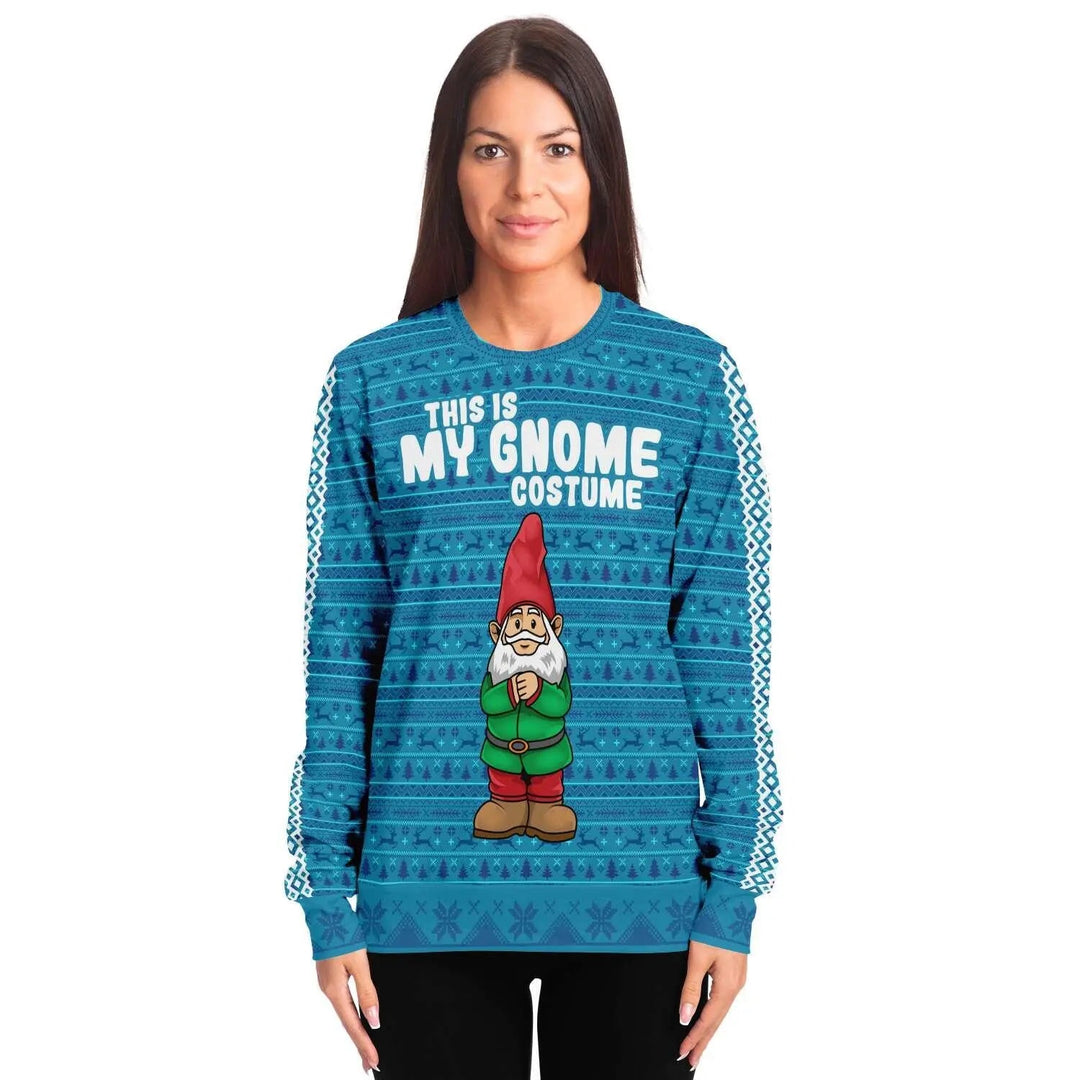 My Gnome Santa Christmas Lady Sweater - Turquoise - Mishastyle