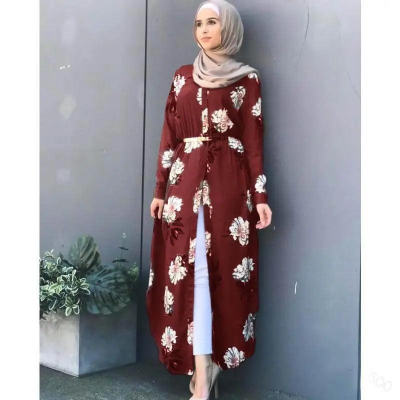 Plus Size Floral Light Muslima Abaya - Mishastyle
