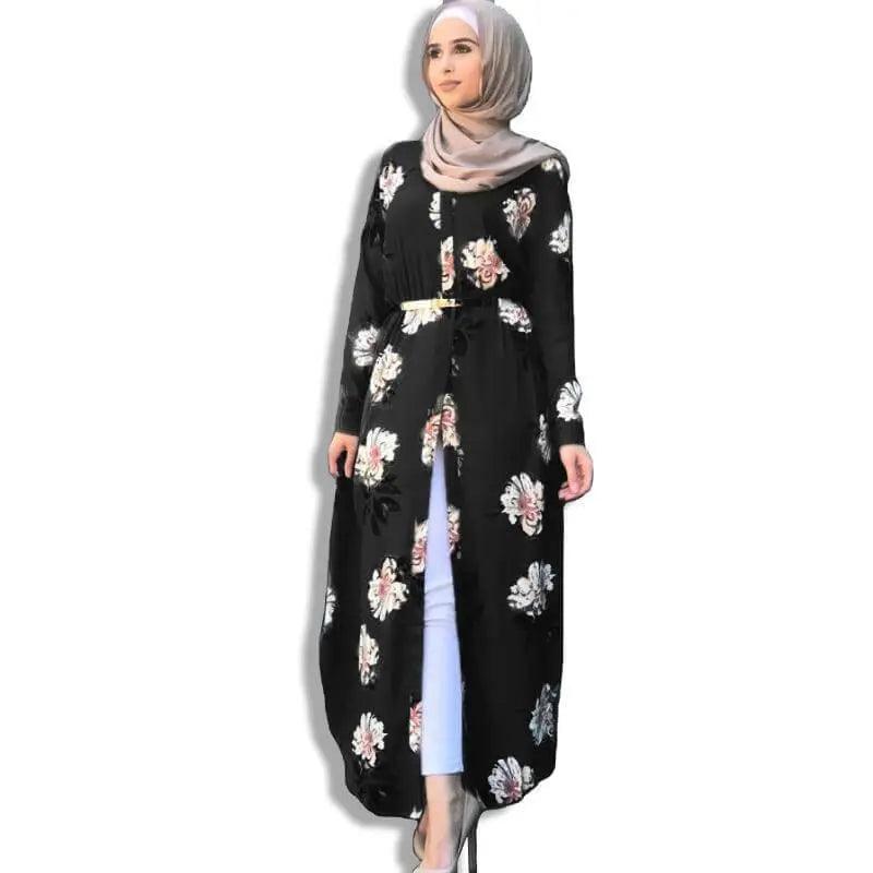 Plus Size Floral Light Muslima Abaya - Mishastyle