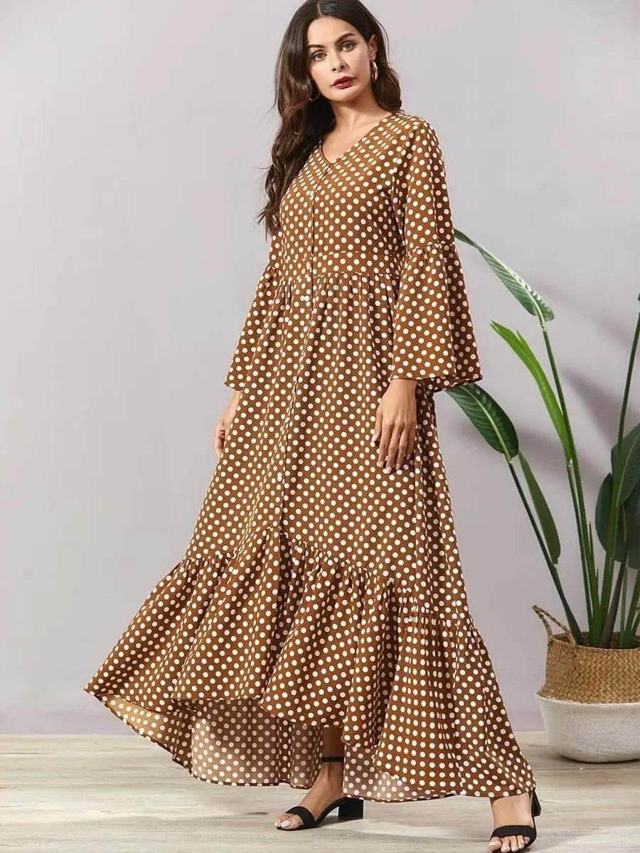 Relaxing Summer Spotted Maxi Dress - Mishastyle