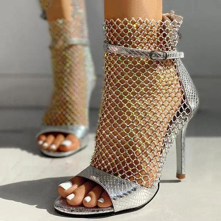 Sexy High Heels Party Sandals - Silver - Mishastyle