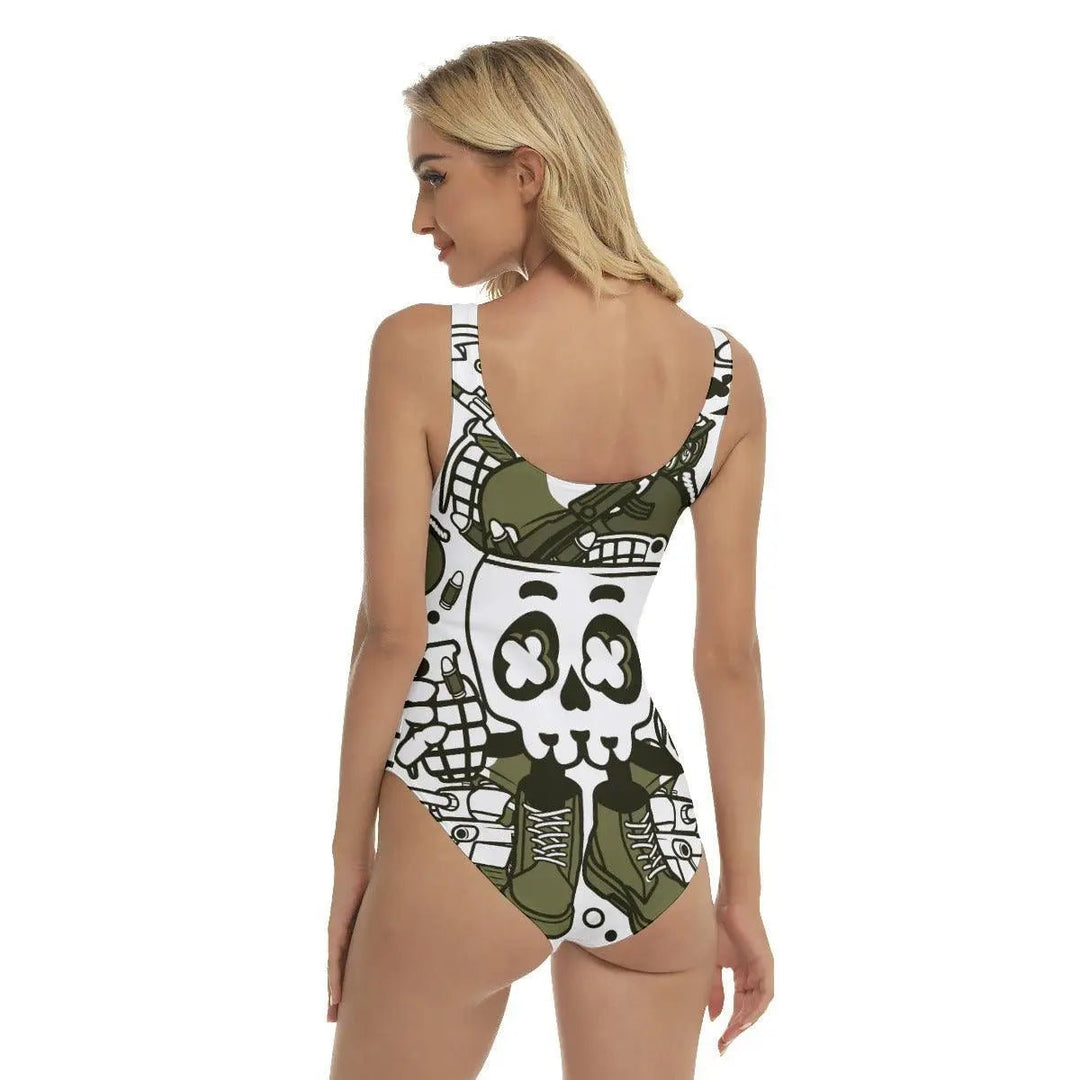 Skeleton Mood Women's One-piece Swimsuit - Mishastyle