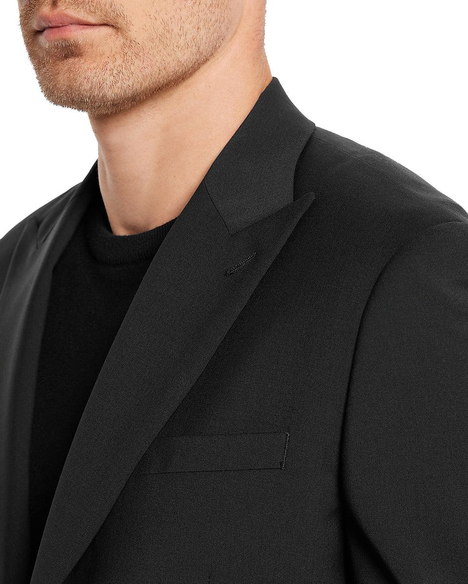 Slim Black Modern Tech Belted Stretch Suit - Mishastyle