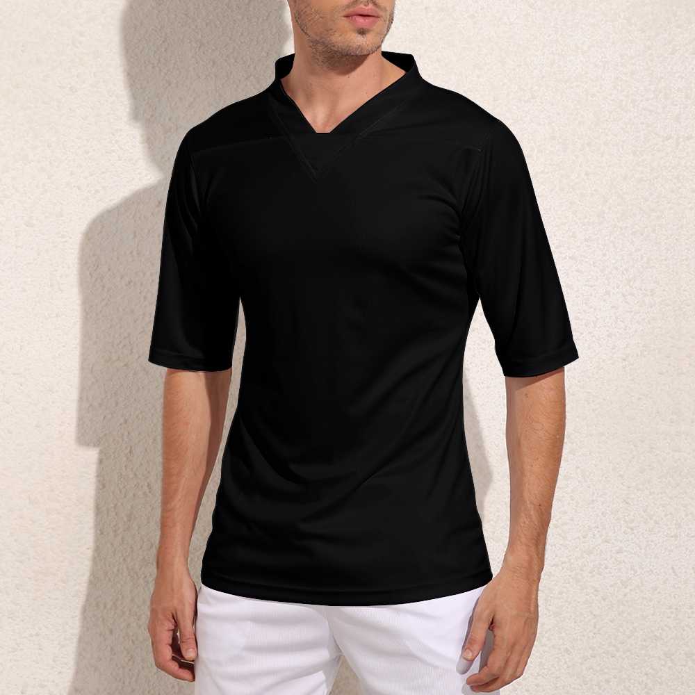 Soccer Rugby Sports Jersey - Black - Mishastyle