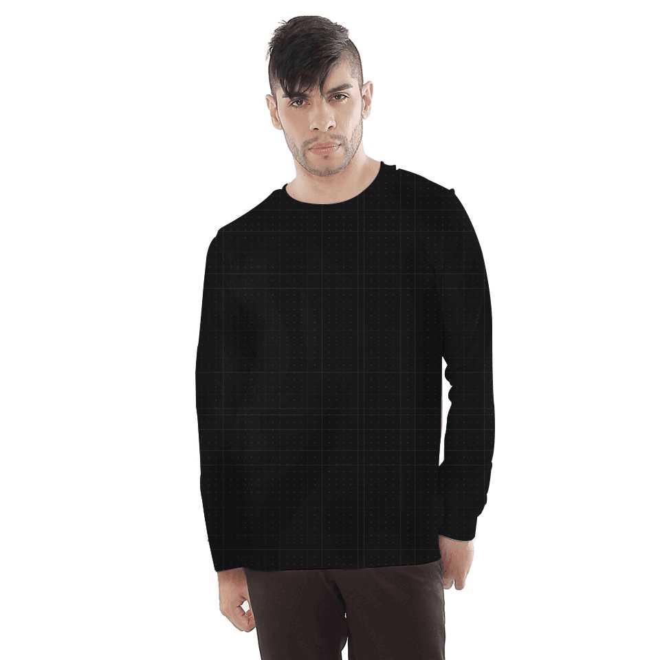 Striped Men's Sweatshirt - Black - Mishastyle