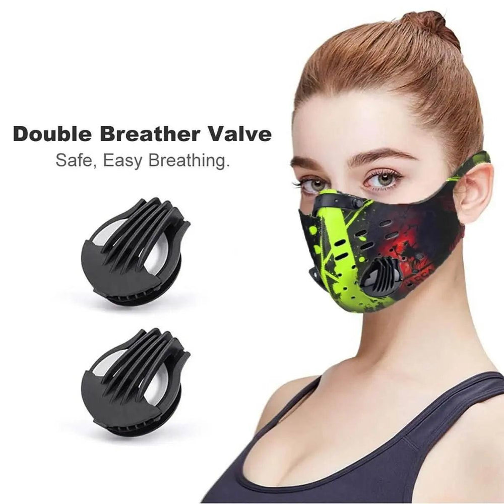 Unisex 1 to 10 Filter Reusable Face Mask With Breather Valve - Mishastyle