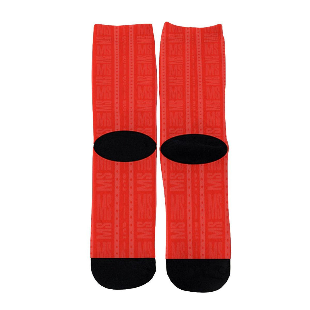 Unisex Long Socks - Red - Mishastyle