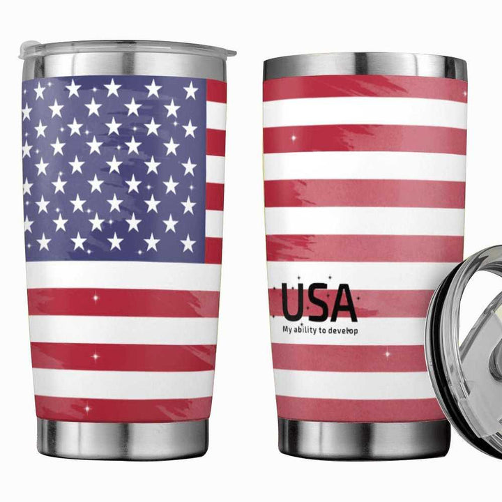 USA Flag 570g Travels Coffee Cup - Mishastyle