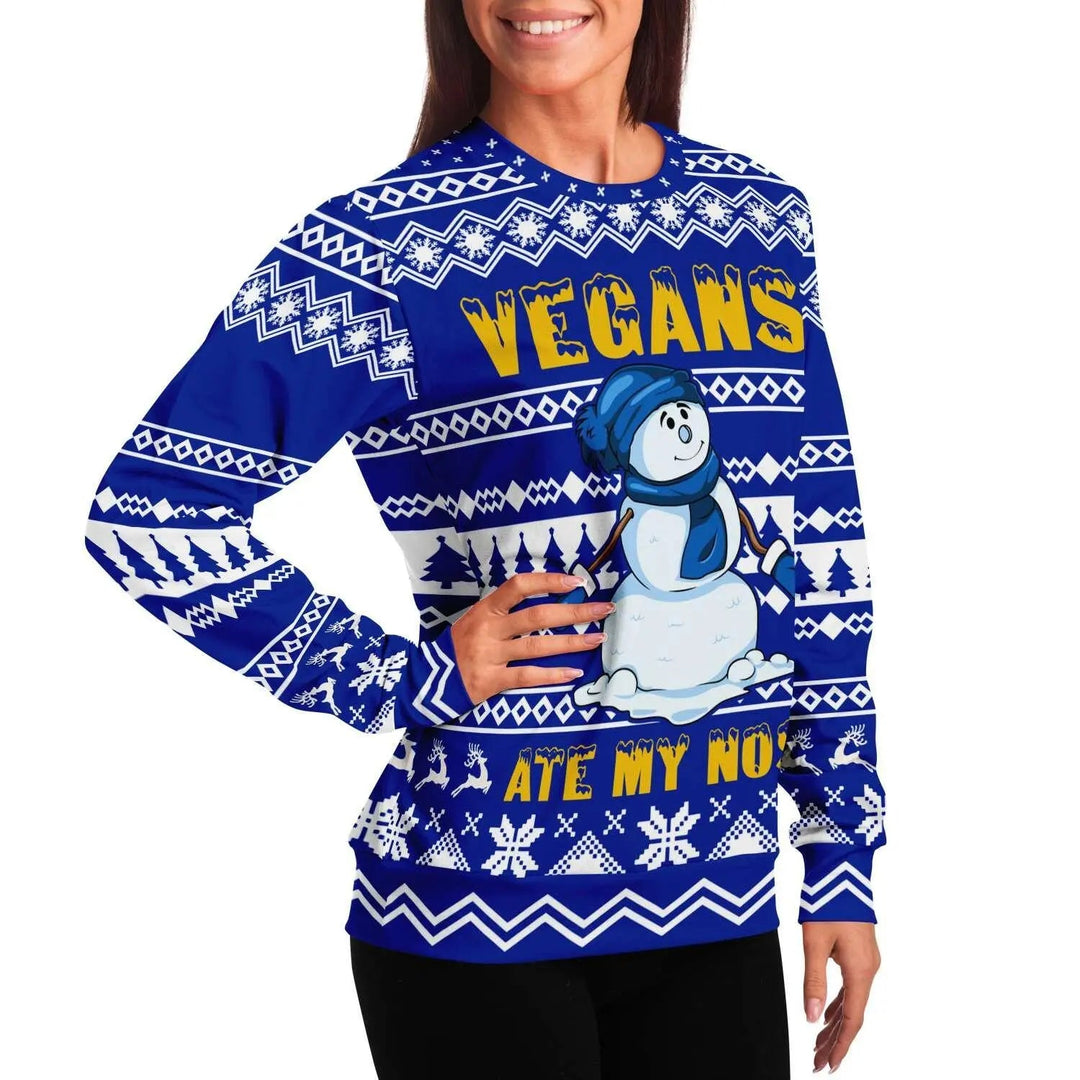 Vegans ate my Nose Athletic Lady Sweater - Mishastyle