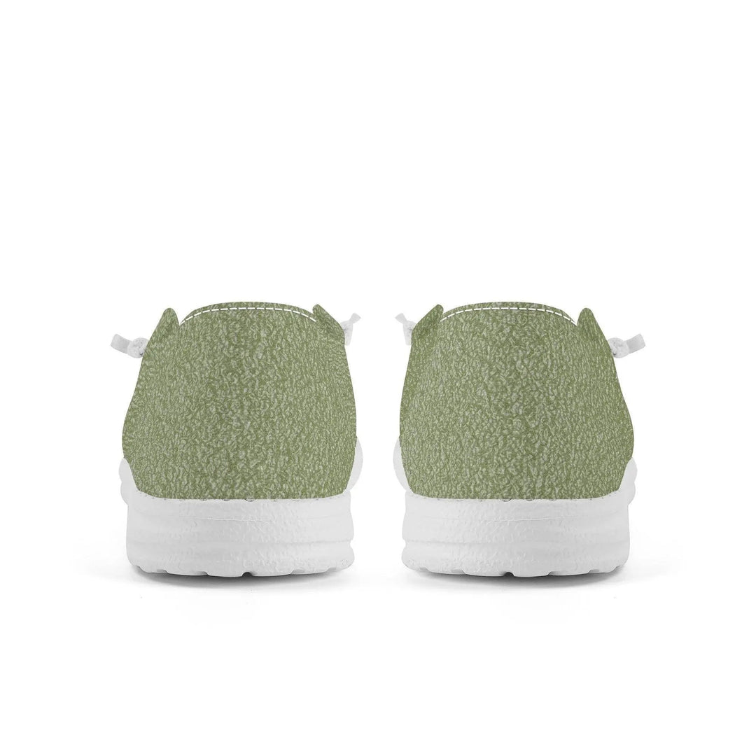 Women Canvas Loafers Slip On - Garden Green - Mishastyle