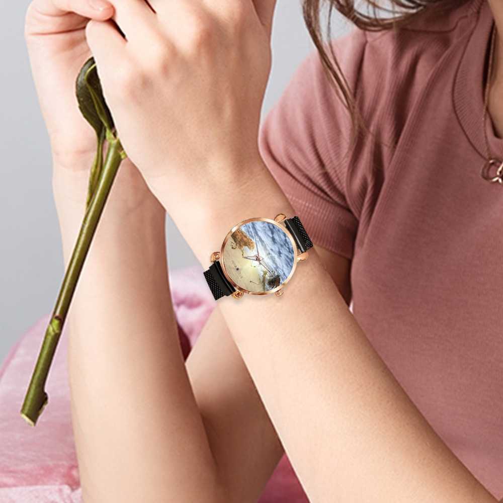 Women's Magnetic Buckle Quartz Wrist Watches - Black - Mishastyle